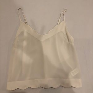 LUSH WHITE CROPPED TANK